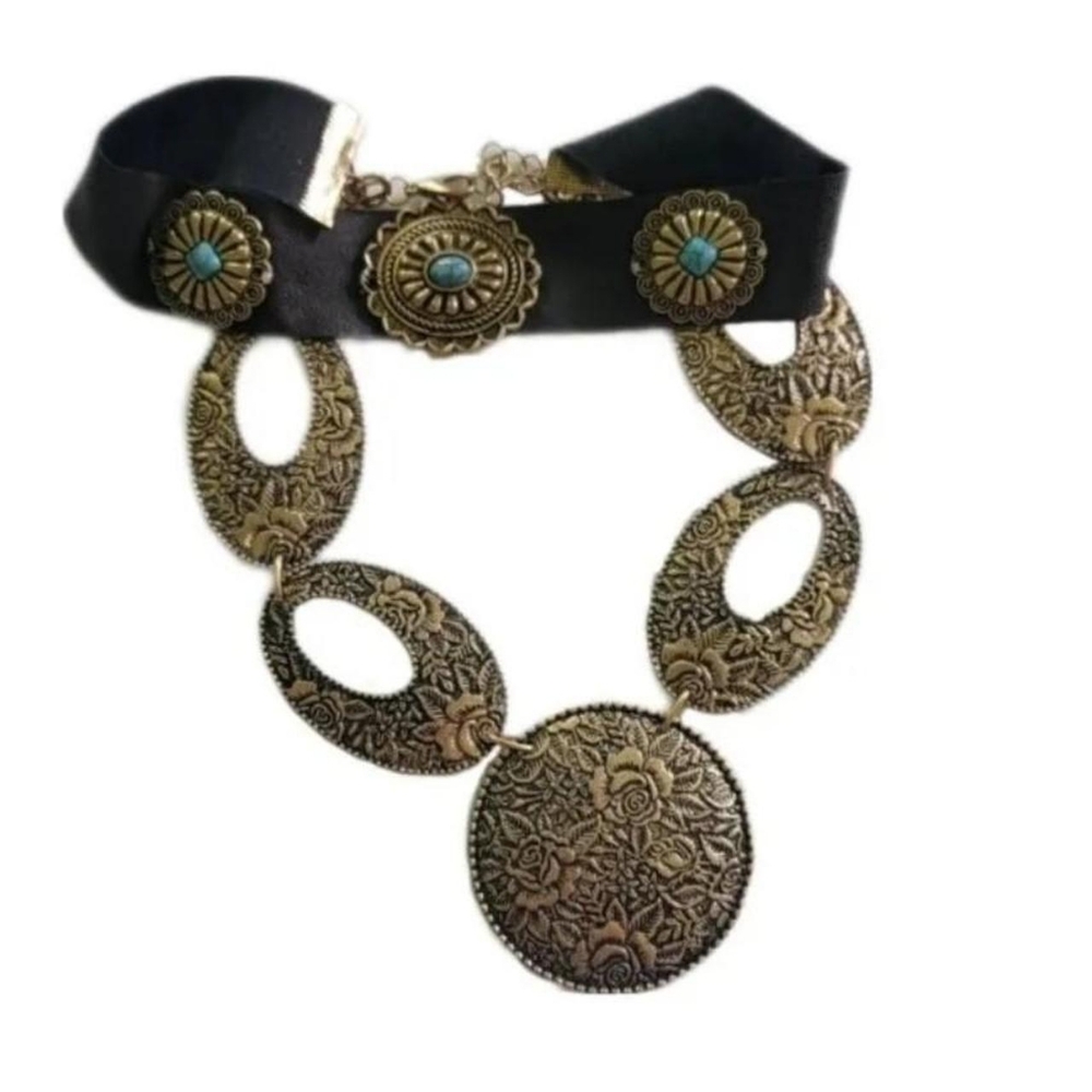 NWOT FREE PEOPLE Vincent Choker Necklace Combo Southwest Concho Festival Boho
